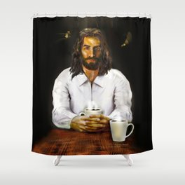 Coffee With Jesus Shower Curtain