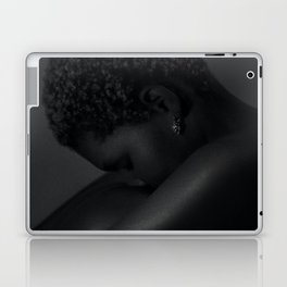 God's favorite color: African American female silhouette portrait black and white photograph / photography Laptop Skin