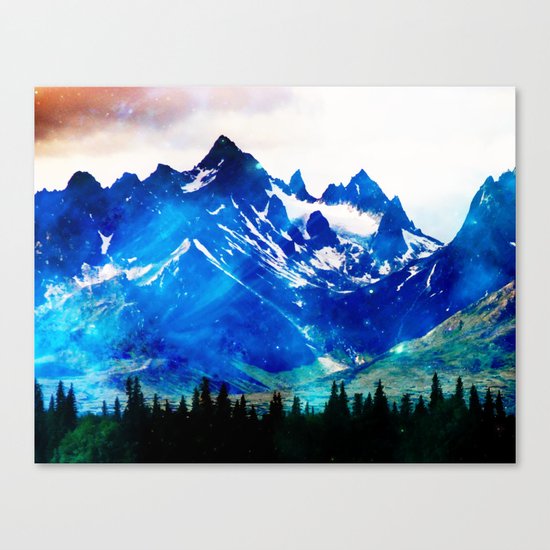 Galaxy Mountain V2 #society6 #decor #buyart Canvas Print