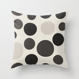 Mid Century Modern Simple Geometric Multi-coloured Dots Pattern - black and white Throw Pillow