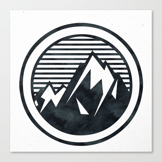 THE MOUNTAIN Black and White Canvas Print