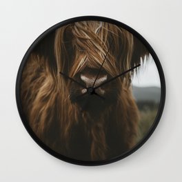 Animal Photography - Scottish Highland Cattle Wall Clock