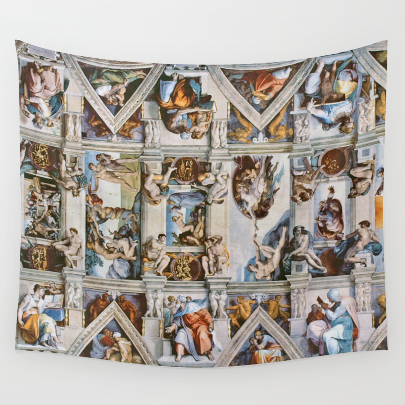 Sistine Chapel Ceiling Michelangelo Wall Tapestry By Historystuff