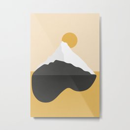 Abstract Mountain - Golden Desert Metal Print