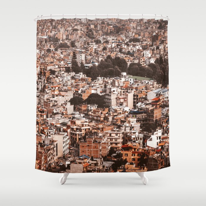 kathamandu aerial view of the city Shower Curtain