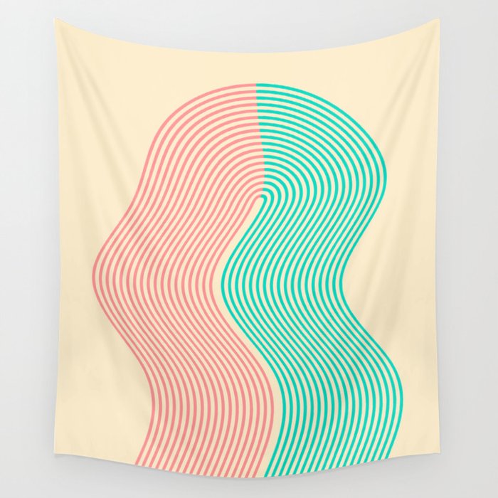 Abstraction_WIND_FLOW_LOVE_LINE_POP_ART_0503A Wall Tapestry