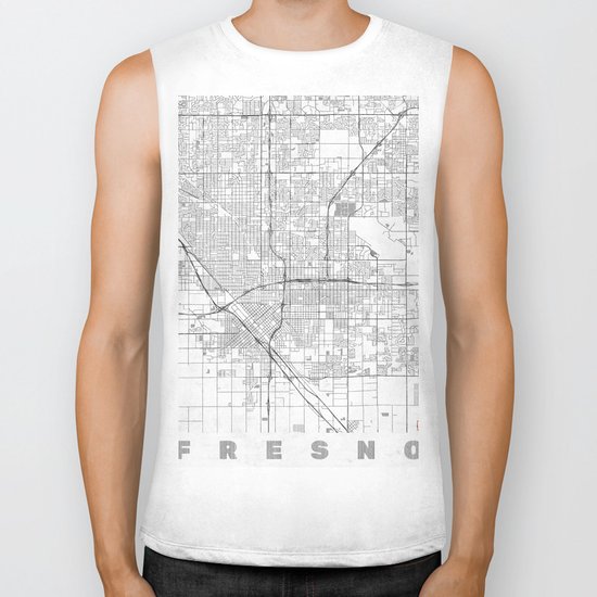 Fresno Map Line Biker Tank
