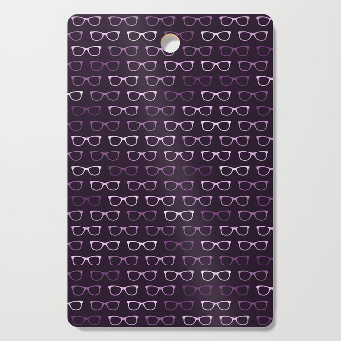Purple Hipster Glasses Pattern Cutting Board