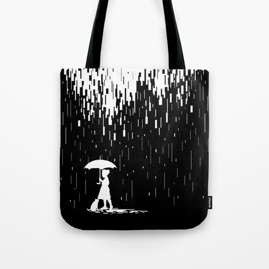 Pixel Rain Tote Bag