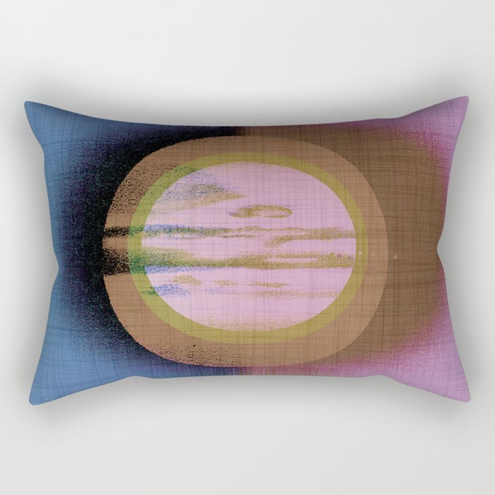 Midsummer Moon - Mid Century Modern Blush Watercolor Rectangular Pillow