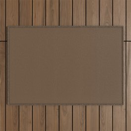 Dark Brown Solid Color Pairs Pantone Dachshund 18-1033 Shades of Brown Hues Outdoor Rug