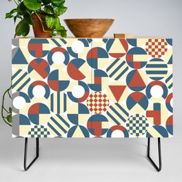 Red and Blue Pattern Credenza