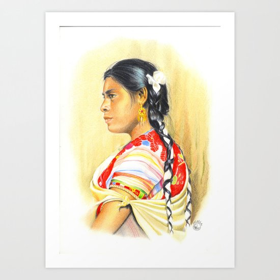 MAYA GIRL IN CHIAPAS, MEXICO Art Print