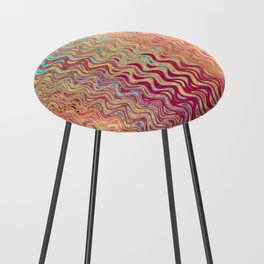 Colorful Wavy Lines Counter Stool