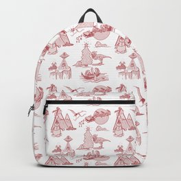 Outlandish Christmas Toile Pattern - red on white Backpack