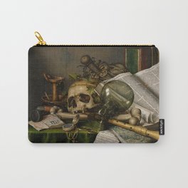 Evert Collier - Vanitas, Still Life with Books and Manuscripts and a Skull Carry-All Pouch
