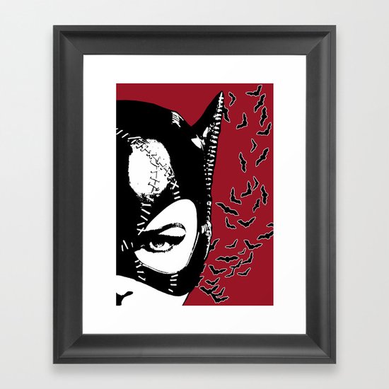 Red Catwoman Framed Art Print