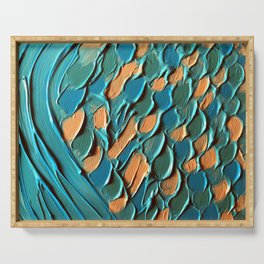 Seaside turquoise teal mango art and home decor  Serving Tray