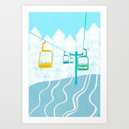 chairlift, winter blue Art Print