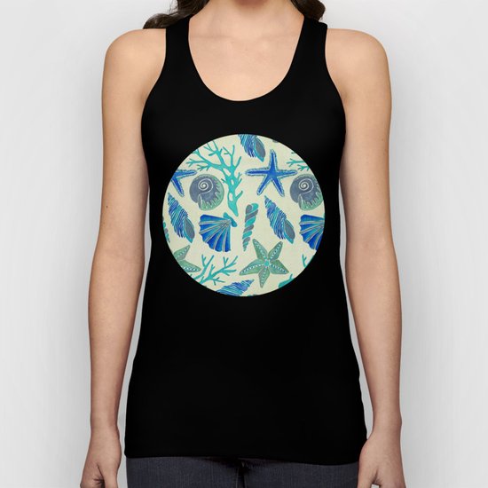 Blue Seashells Unisex Tank Top