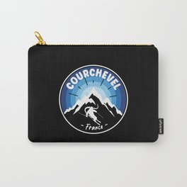 Skiing In Courchevel France Blue Carry-All Pouch