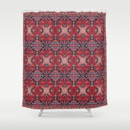 Bohemian Oasis: Heritage Oriental Moroccan Artistry in Red Shower Curtain