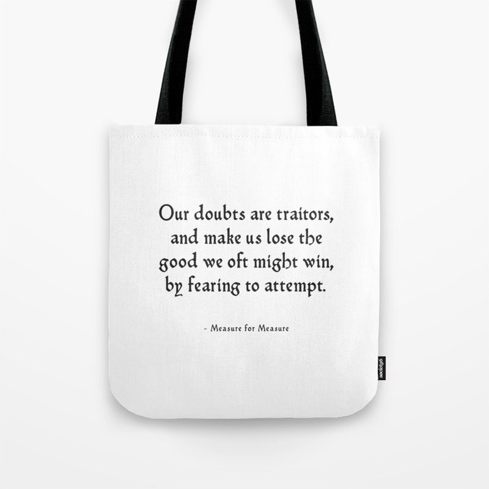 Measure for Measure - Inspirational Shakespeare Quote Tote Bag