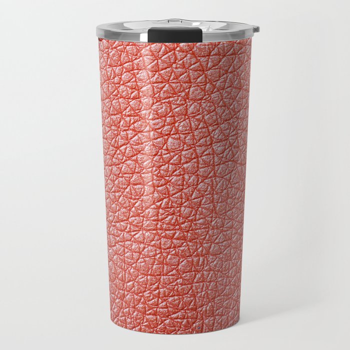 Sample of orange leather upholstery texture Travel Mug