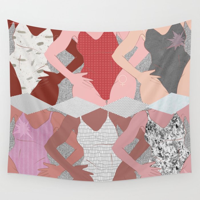 My Thighs Rub Together & I'm OK With That - Positive Body Image Digital Illustration Wall Tapestry