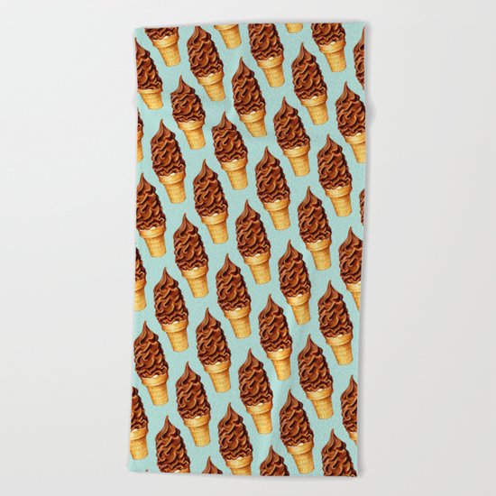 Ice Cream Pattern -Chocolate Beach Towel