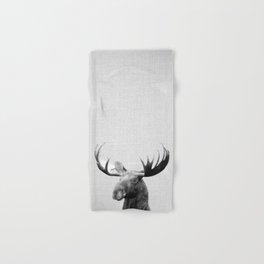 Moose - Black & White Hand & Bath Towel