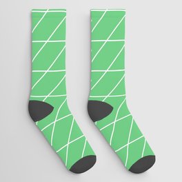 Green Check Line Pattern Socks
