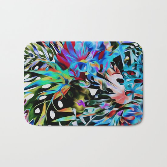 Tropical flowers Bath Mat