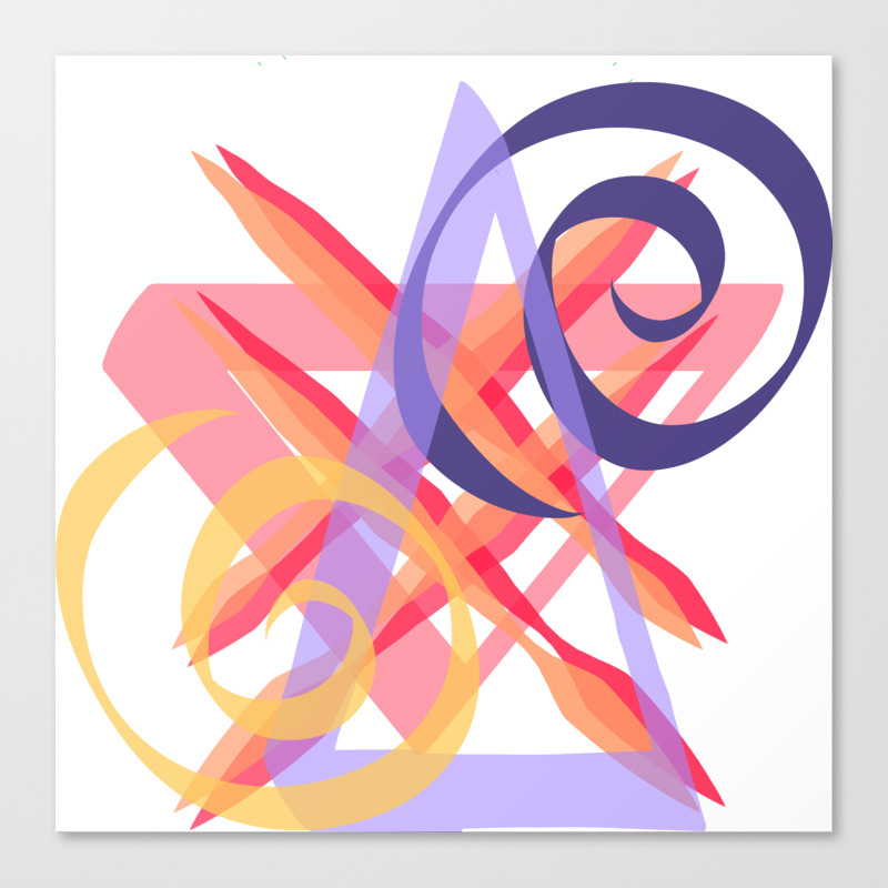 Curved And Straight Lines Abstract Canvas Print By Beebeedeigner