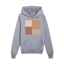 Neutral, Brown, Earth Colours in Segment Stripes Kids Pullover Hoodies