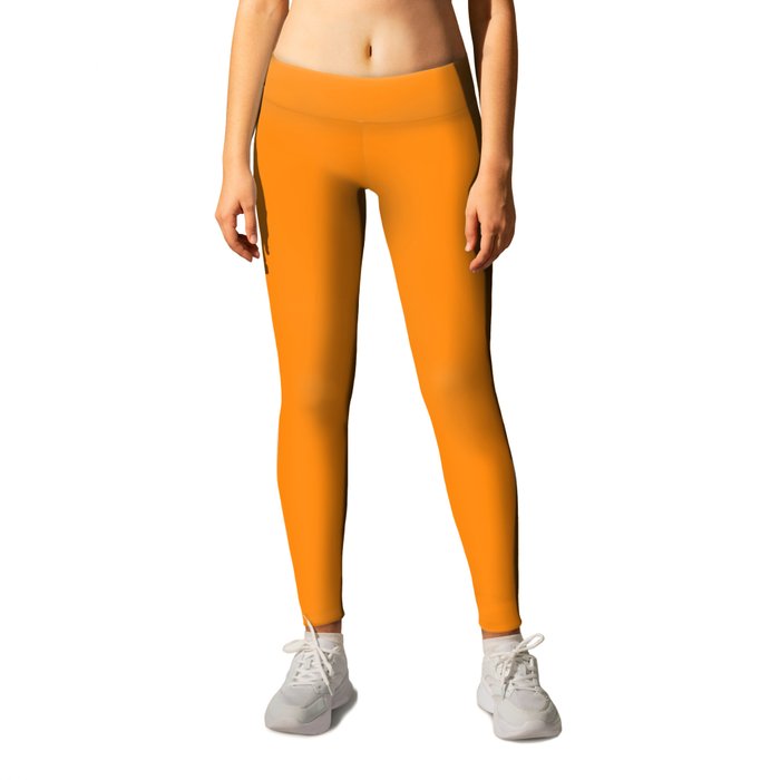 Medium Orange Solid Color Pairs Pantone Autumn Glory 15-1263 TCX - Shades of Orange Hues Leggings