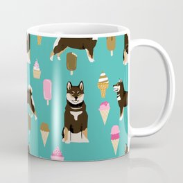 shiba inu black and tan ice cream dog breed pet pattern dog mom Coffee Mug