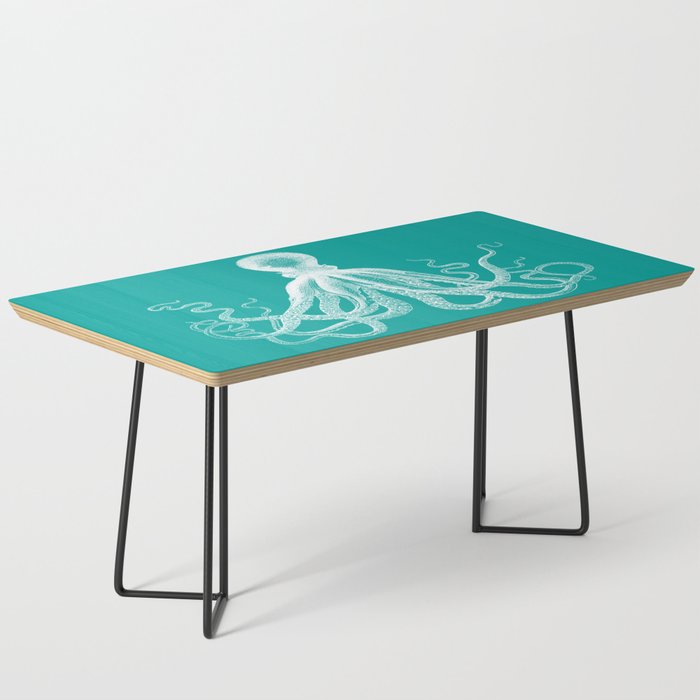 Octopus | Vintage Octopus | Tentacles | Teal Green and White | Coffee Table