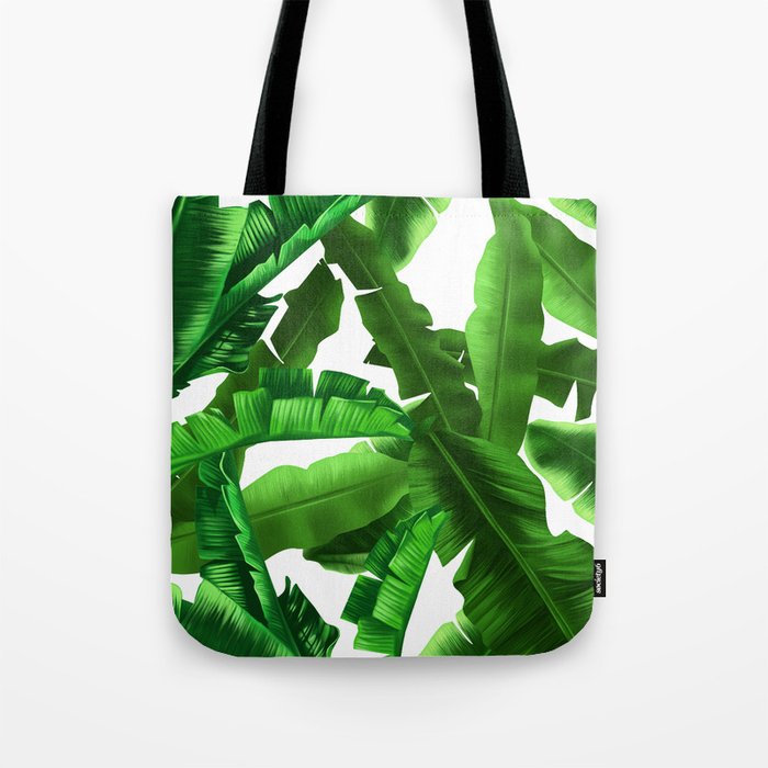 tropical banana leaves pattern Tote Bag