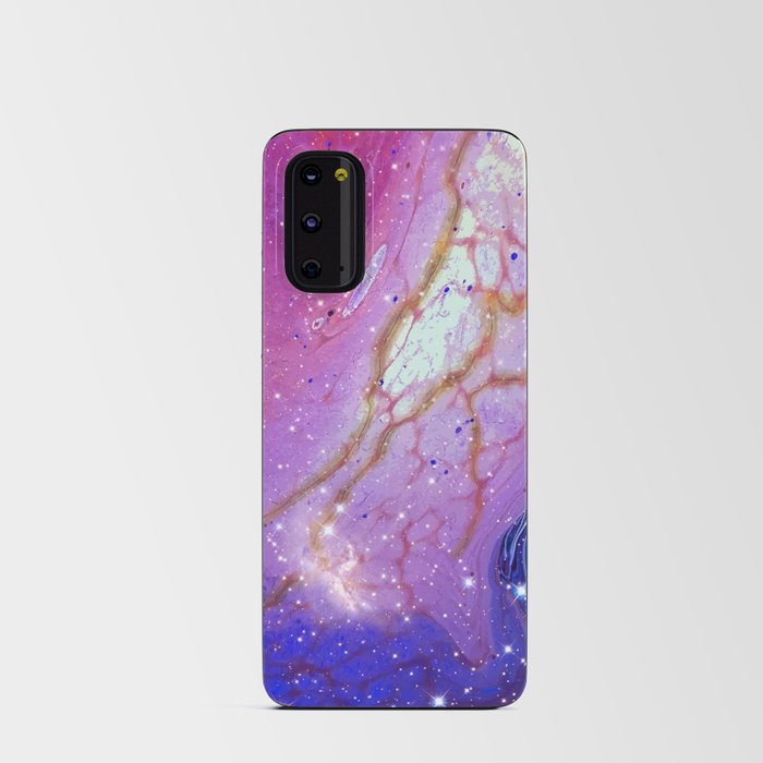Neon marble space #2: purple, blue, stars Android Card Case