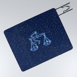 Libra Constellation and Zodiac Sign with Stars Picnic Blanket