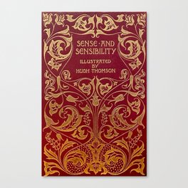 Sense and Sensibility by Jane Austen Vintage Book Cover First Edition Canvas Print
