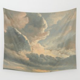 Study of Clouds with a Sunset near Rome, 1786 Wall Tapestry | Old, Simondenis, Coastal, Painting, Rome, Clouds, Sky, Study, Vintage, Landscape 