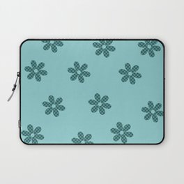 Checkered Flowers Pattern in Light Green & Green Laptop Sleeve