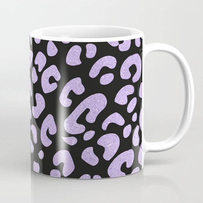 Violet Shade Glitter Leopard Print Pattern Coffee Mug