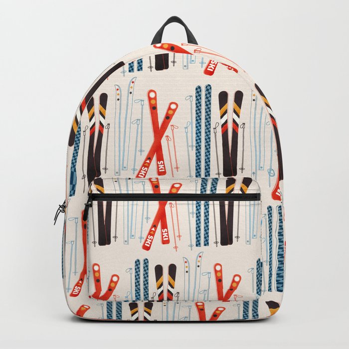 Retro Ski Illustration Backpack