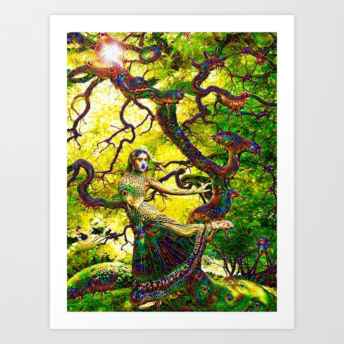 "Beneath the Bodhi Tree 2.0" - Deep Dream Art Print