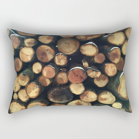 Pile of felled tree trunks Rectangular Pillow