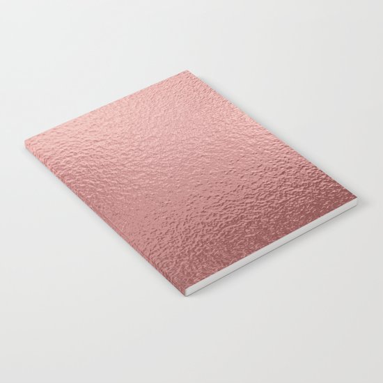 Rose quartz- pink metal foil background Notebook