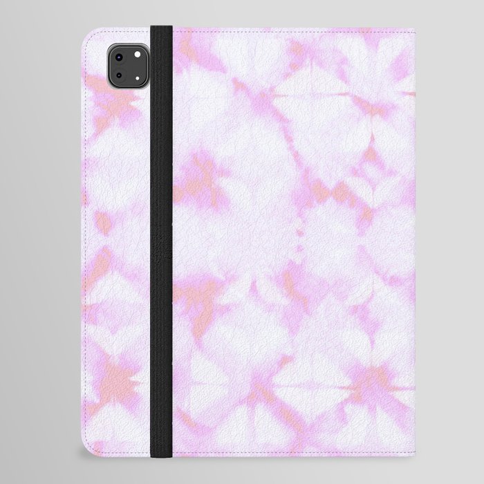 Pink and white grid watercolor iPad Folio Case